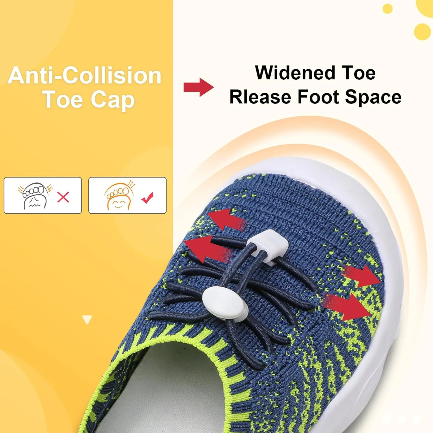 FEETCITY Toddler Slip On Shoes Boys Girls Wide Toddler Tennis Shoes Sports Walking Sneakers