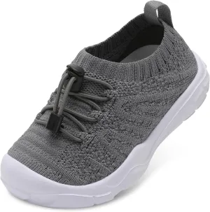 FEETCITY Toddler Slip On Shoes Boys Girls Wide Toddler Tennis Shoes Sports Walking Sneakers