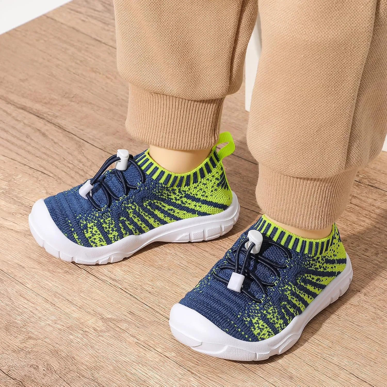 FEETCITY Toddler Slip On Shoes Boys Girls Wide Toddler Tennis Shoes Sports Walking Sneakers