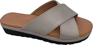 FFMA Summer Bunion Orthopedic Sandals for Womens Big Toe Correction Sandals Low Wedge Slides Backless Sandals Outdor Indoor Comfortable Shoes