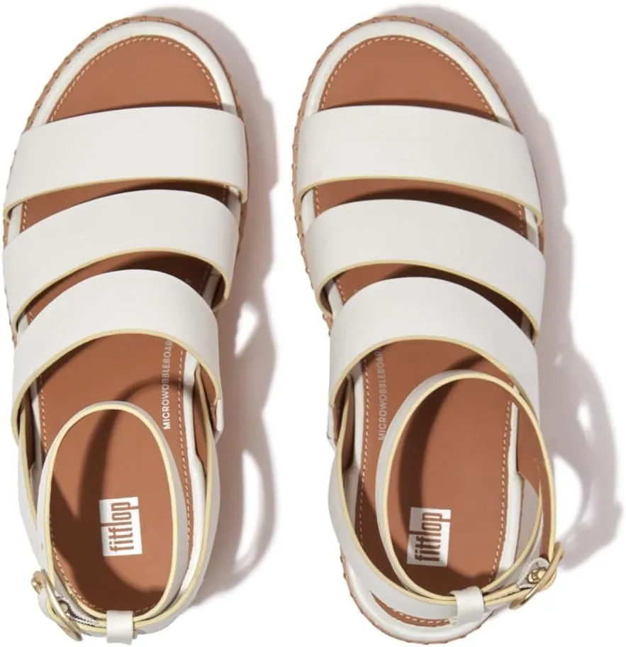 FitFlop Women's Eloise Leather/Cork Strappy Wedge Sandals
