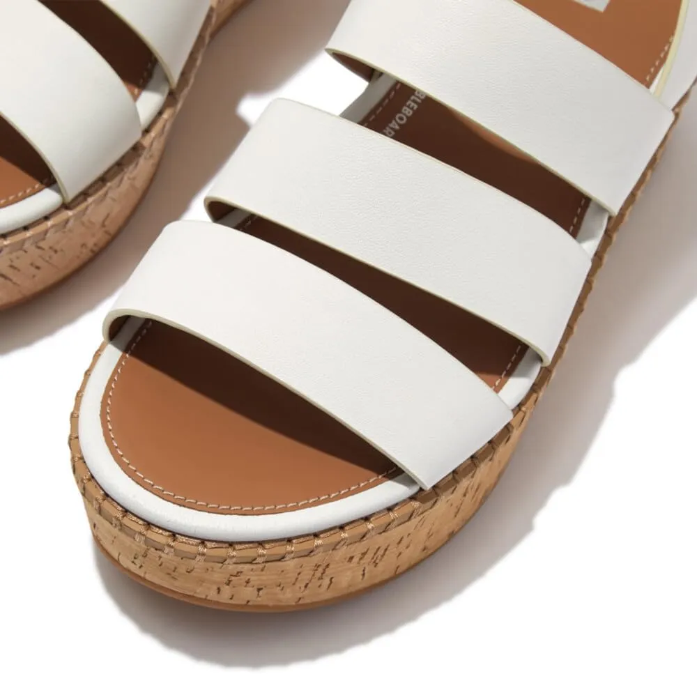 FitFlop Women's Eloise Leather/Cork Strappy Wedge Sandals