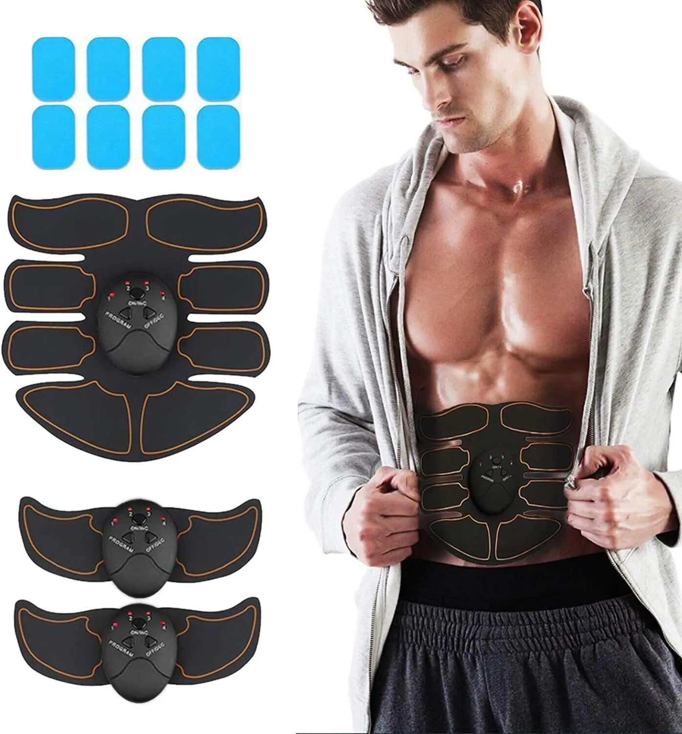 Fitness Belt Waist trainer Belt Abs Workout Equipment for Men Woman Abdomen/Arm/Leg Home Office Fitness Exercise