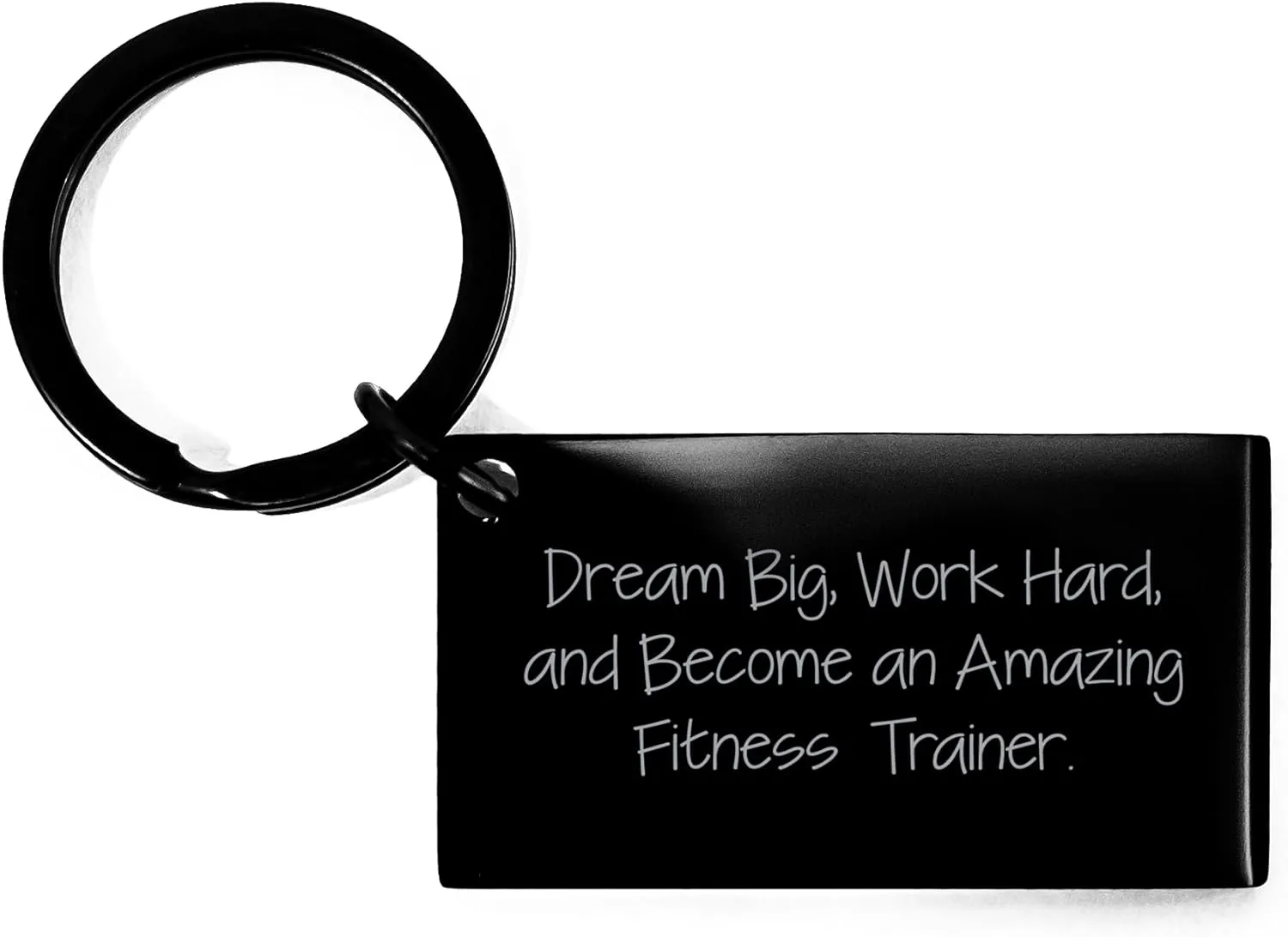 Fitness Trainer Keychain, Gift from Friends, Inspirational Quote, Black Stainless Steel, Perfect for Mother's Day