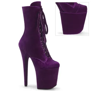 FLAMINGO-1045VEL - Purple Velvet Boots w/ Matching Boot Protectors