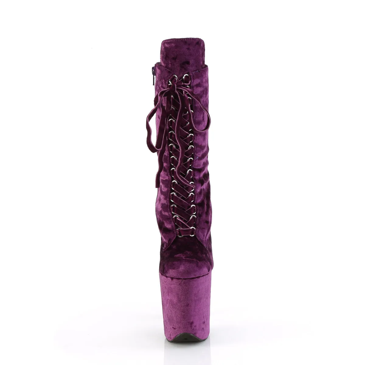 FLAMINGO-1045VEL - Purple Velvet Boots w/ Matching Boot Protectors