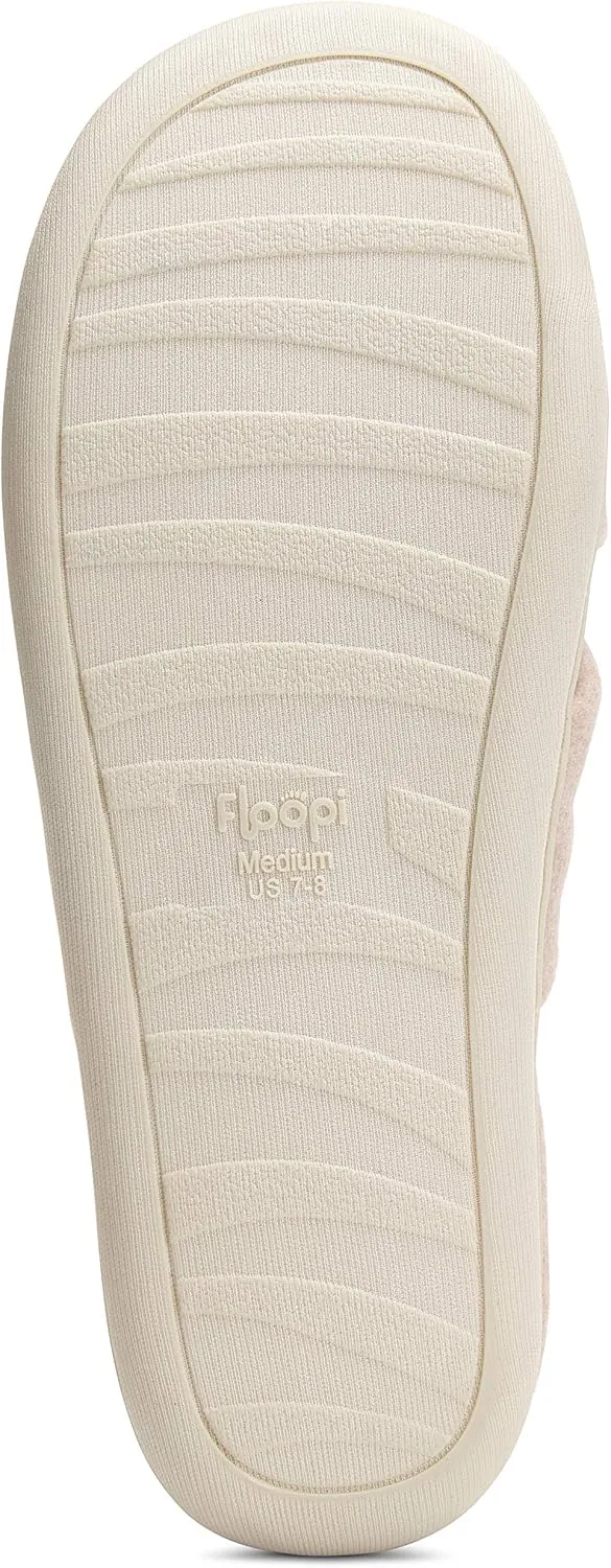 Floopi Women's Ultra Soft Padded Felt Criss Cross Slide with French Terry Insole, Memory Foam and Anti Skid Rubber Outsole for Summer
