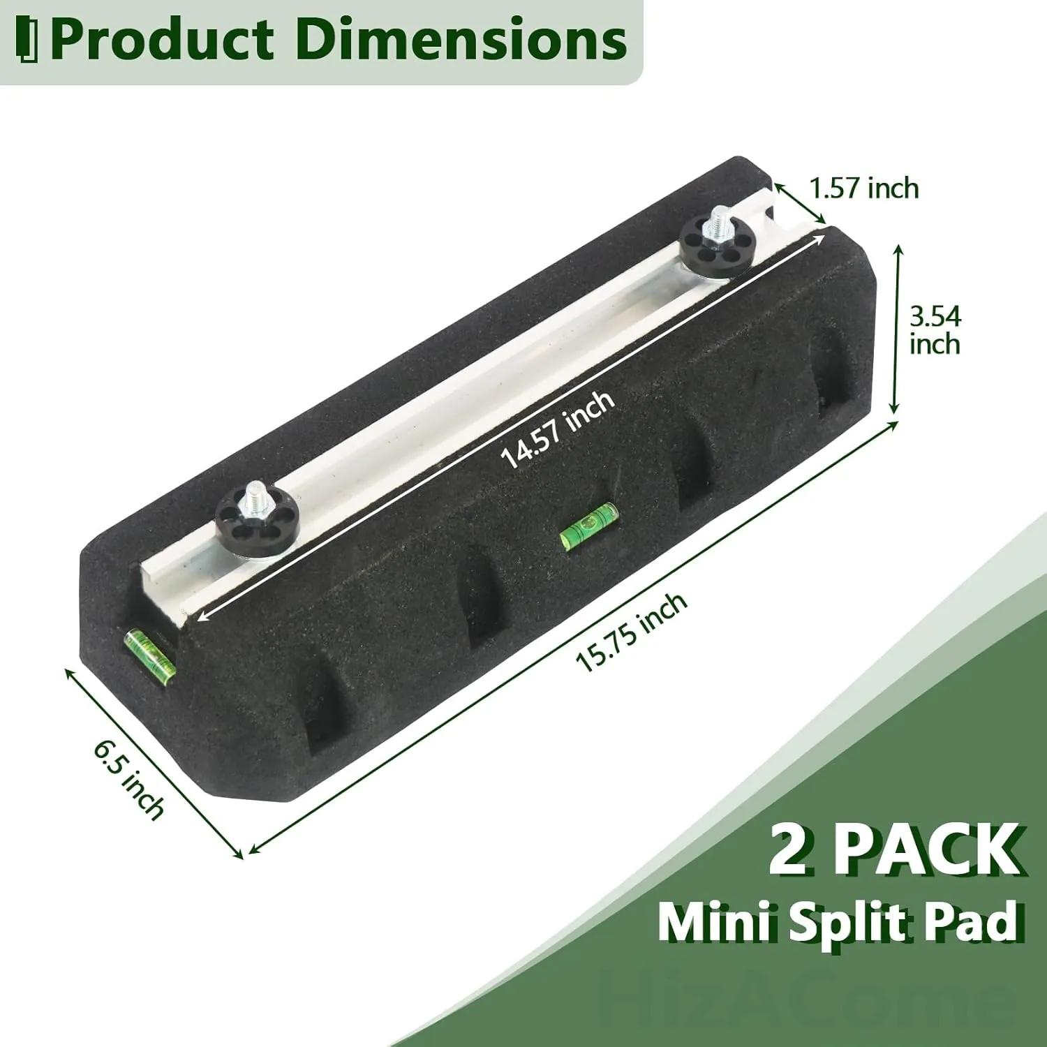 Floor Mounting Base Pad Kit for 9000-24000 BTU Air Conditioner Heat Pump, Universal Rubber Anti-Vibration Mini Split Pad, Bearing Capacity: 1100 LBS
