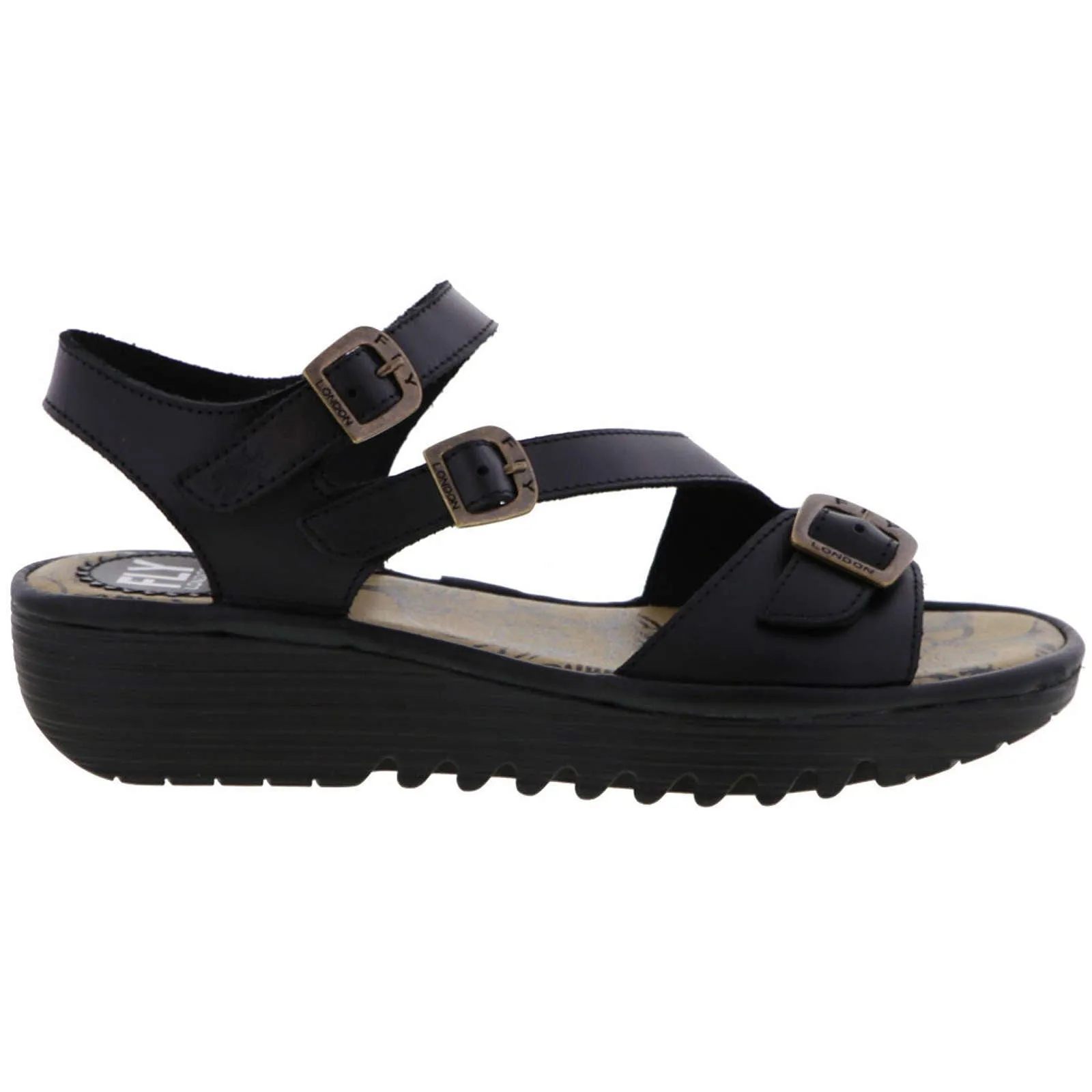 Fly London Elit141Fly Leather Women's Ankle Strap Sandals