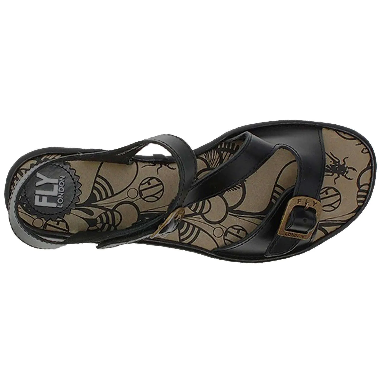 Fly London Elit141Fly Leather Women's Ankle Strap Sandals