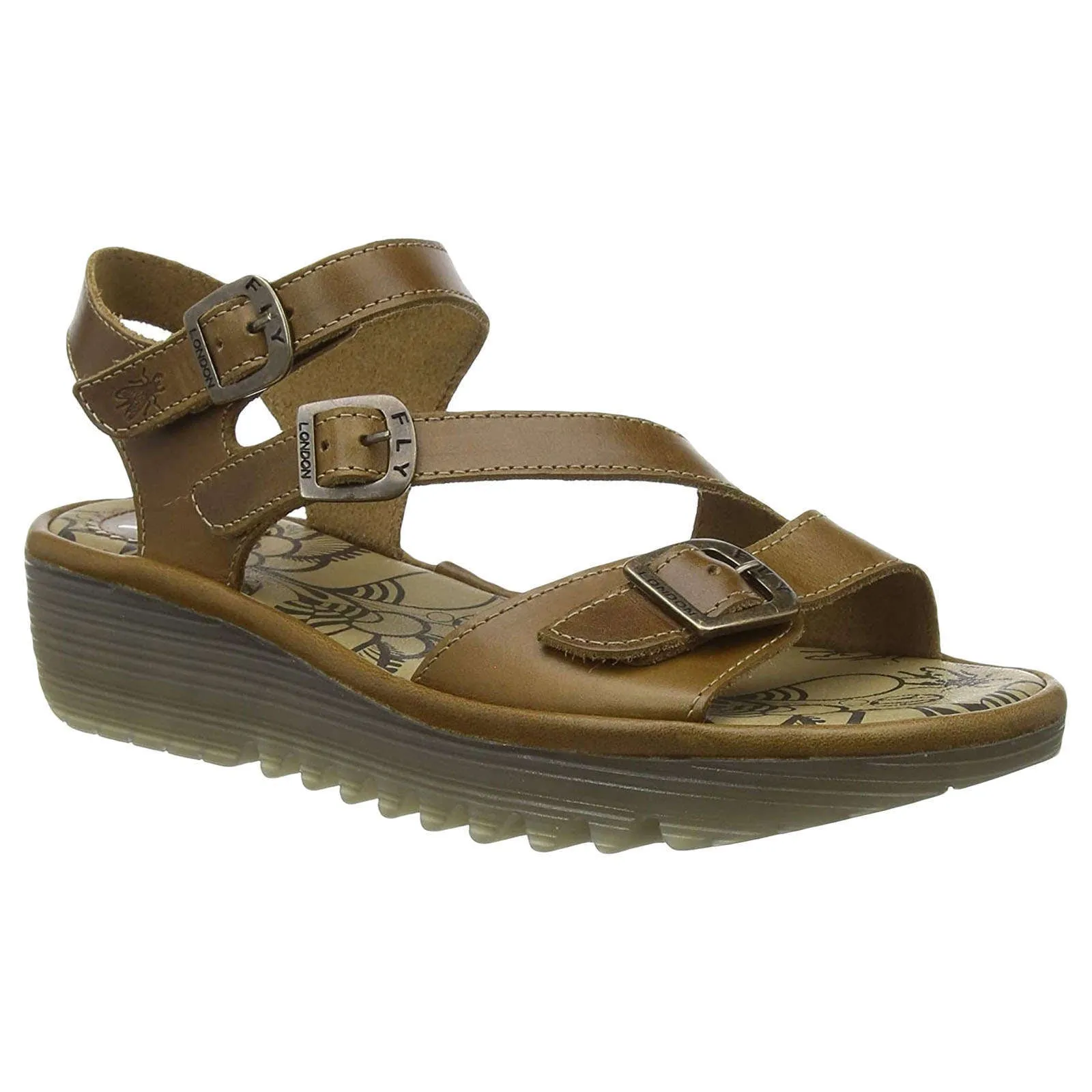 Fly London Elit141Fly Leather Women's Ankle Strap Sandals
