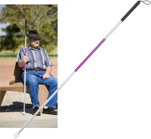 Foldable Walking Stick Cane Reflective Anti-Shock Guide Crutch for Blind People Outdoor Hiking Cane for Men and Women Easy Adjustable Elder Stick with Soft Handle and Stable Holder