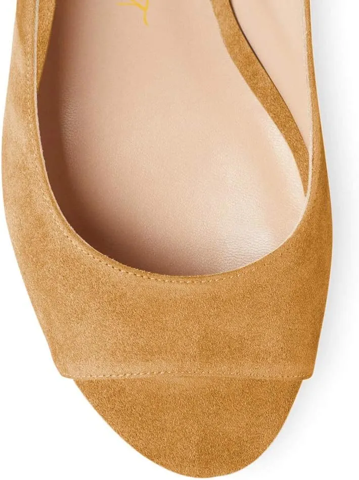 FOWT Women Peep Toe Slingback Platform Wedge Sandals High Heel Buckle Open Toe Ladies Summer Cork Sole Shoes Size 4-15 M US