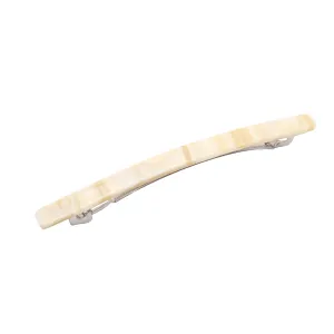 French Amie Long and Thin Large 4" Handmade Celluloid Hair Barrette Clip for Girls Automatic Strong Hold Hair Clips for Women No Slip Durable Paris Hair Accessories, Made in France (Cream Nougat)