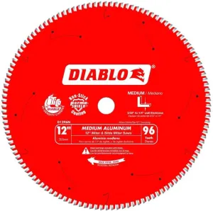 Freud D1296N Diablo 12" x 96 Tooth Non-Ferrous Metals/Plastics Circular Saw Blade with 1" Arbor