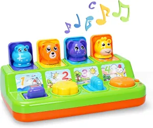 FS Toddler Pop Up Toy with Music and Light, Cause and Effect Toys for 6 9 12 18 Month Old Baby, Early Learning Educational Toys for 1 2 3 Year Old Boy and Girls Gifts