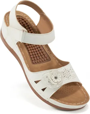 FUDYNMALC Sandals for Women Orthopedic Shoes: Comfortable Dressy Womens Wedge Sandal Summer Walking Wedges - Casual Platform Sandals with Adjustable Hook Loop