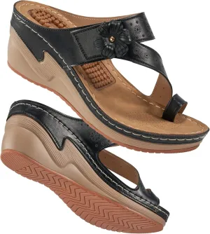 FUDYNMALC Sandals Women Wedge Shoes: Comfortable Womens Orthopedic Sandal Dressy Summer Flip Flops Fashion Walking Wedges with Adjustable