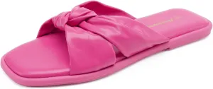 FUNKYMONKEY Women's Flat Sandals Square Open Toe Summer Casual Dress Women's Slide Shoes