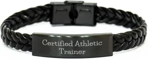 Funny Quote Gifts from Men to Certified Athletic Trainers for Mother's Day Interlaced Leather Bracelet