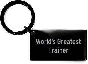 Funny Trainer Gifts from Men, Unique Keychain for World's Greatest Trainer, Mother's Day Unique Gifts