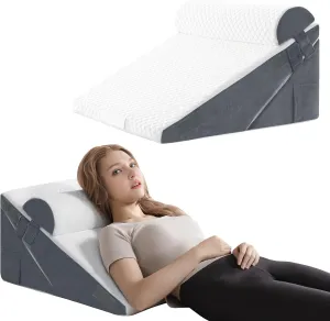 Ganondorf Wedge Pillow Headboard Orthopedic Bed Wedge Pillows Set for Sleeping Adjustable Premium Foam Elevated Triangle Body Pillow for Bed Sitting Up