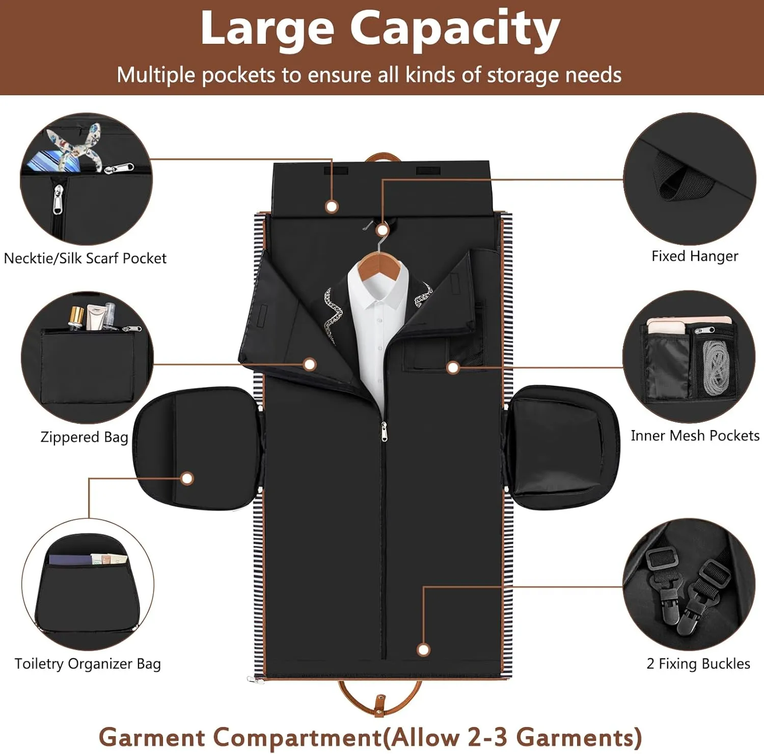 Garment Duffle Bag for Travel - Convertible Carry on Garment Duffel Travel Bag for Women Men Large Weekender Bag with Shoes Pouch 2 in 1 Hanging Suit Travel Duffel Bag 3pcs Set