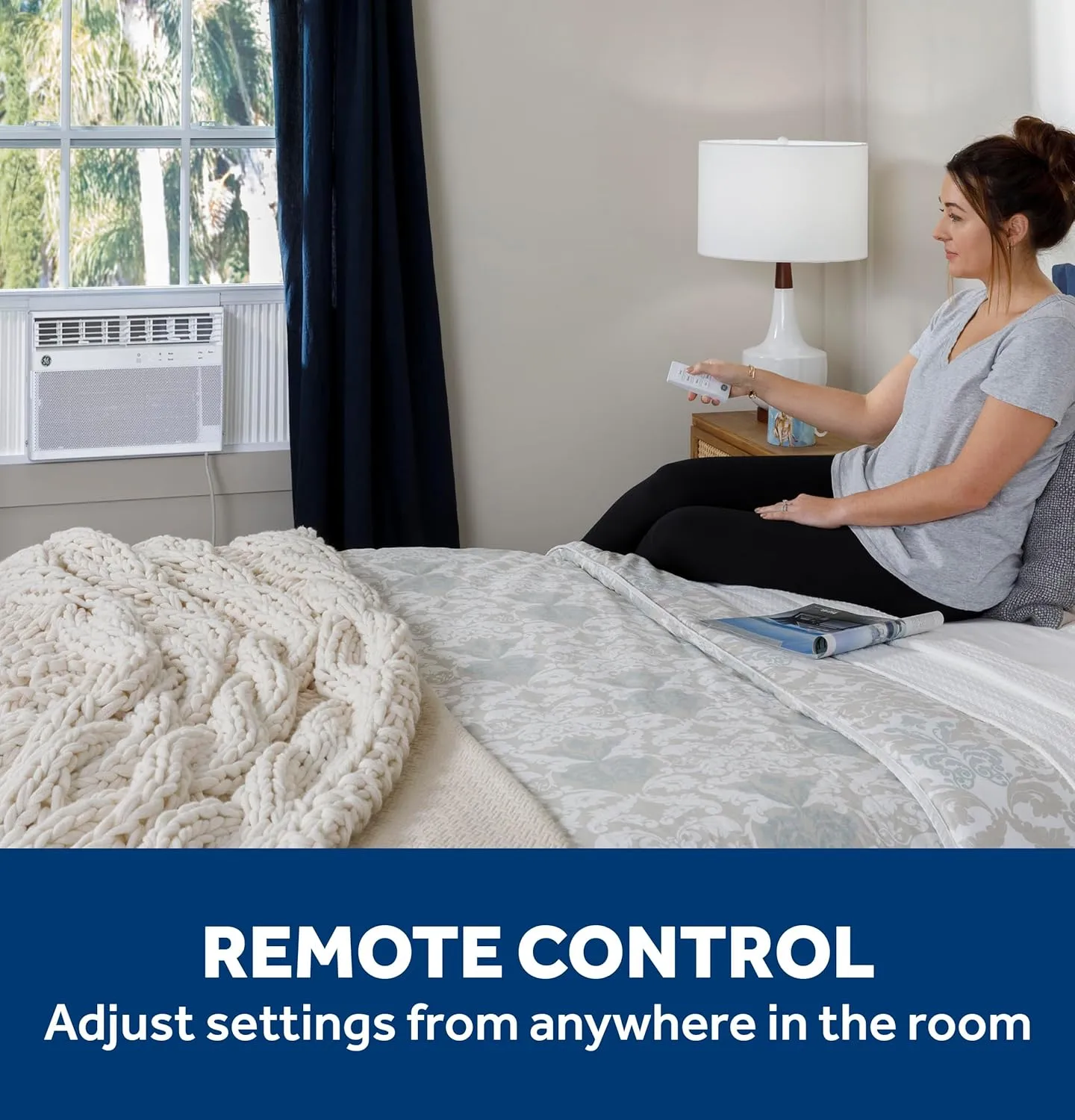 GE AWCS10WWA Window Air Conditioner, Wi-Fi Enabled, Energy-Efficient Cooling for Medium Rooms up to 450 sq ft, Easy Install Kit, Control Using Remote or Smartphone App, New 10,000 BTU, White