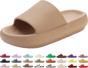 Genuine Pillow Slippers for Women and Men | House Slides Shower Sandals | Extremely Comfy | Cushioned Thick Sole | Cloud Slides | Lightweight Non-Slip Easy to Clean