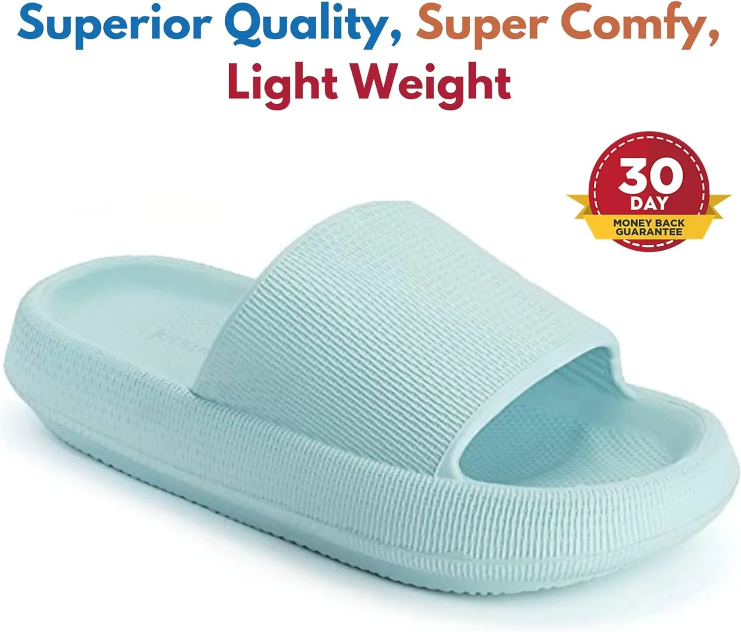 Genuine Pillow Slippers for Women and Men | House Slides Shower Sandals | Extremely Comfy | Cushioned Thick Sole | Cloud Slides | Lightweight Non-Slip Easy to Clean