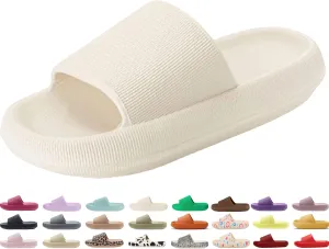 Genuine Pillow Slippers for Women and Men | House Slides Shower Sandals | Extremely Comfy | Cushioned Thick Sole | Cloud Slides | Lightweight Non-Slip Easy to Clean