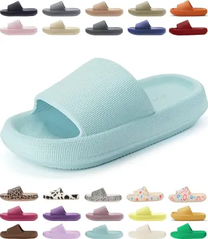 Genuine Pillow Slippers for Women and Men | House Slides Shower Sandals | Extremely Comfy | Cushioned Thick Sole | Cloud Slides | Lightweight Non-Slip Easy to Clean