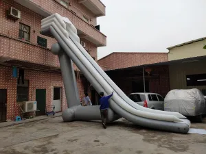 Giant Inflatable Commerce Water Yacht Slide with Air Pump, PVC Water Floating Slide for Pool Party Water Toy（13.1FT/4M）