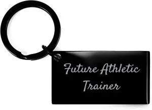 GIFTVILLE & SURPRISE Future Athletic Trainer Gifts for Birthday - Inspirational Keychain Athletic Trainer Career Support Stainless Steel Keychain for Youth Trainer in Training