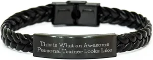GIFTVILLE & SURPRISE Personal Trainer Quote Inspirational Stainless Steel Leather Gift for Birthdays Unisex Personal Trainer Motivation Men Women from Friends