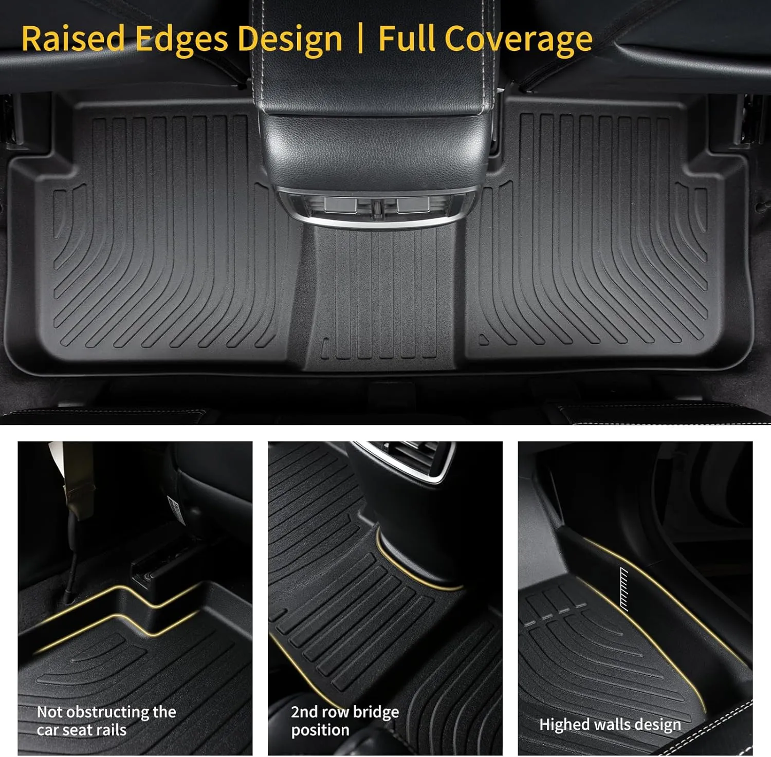 GINOWY-Floor Mats with Cargo Liner for Nissan Ariya 2023 2024 2025, All Weather Car Floor Mat Cargo Trunk Mat TPE Rubber Liners Ariya Accessories