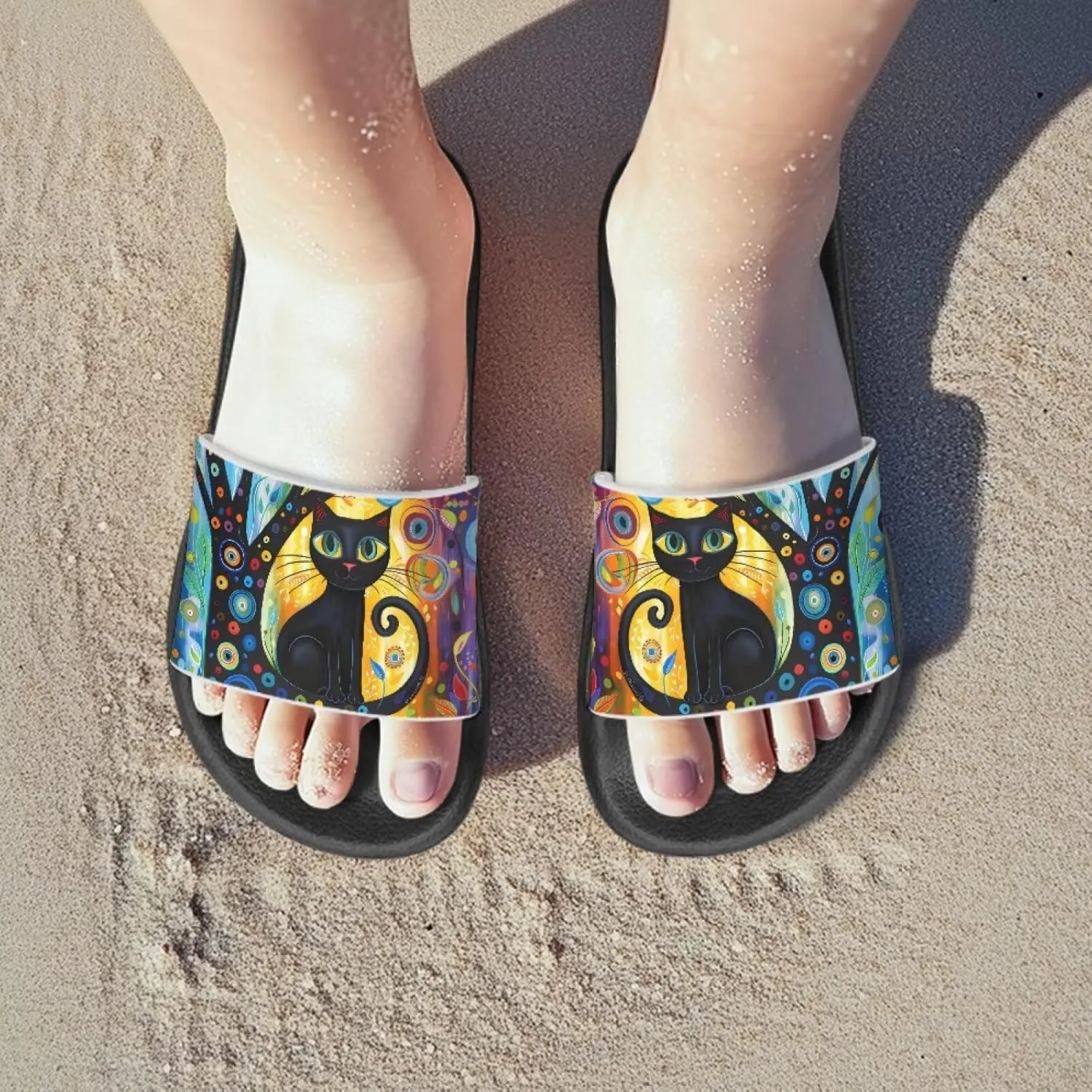 Girls Slide Sandals Lightweight Kids Summer Slippers with EVA Sole