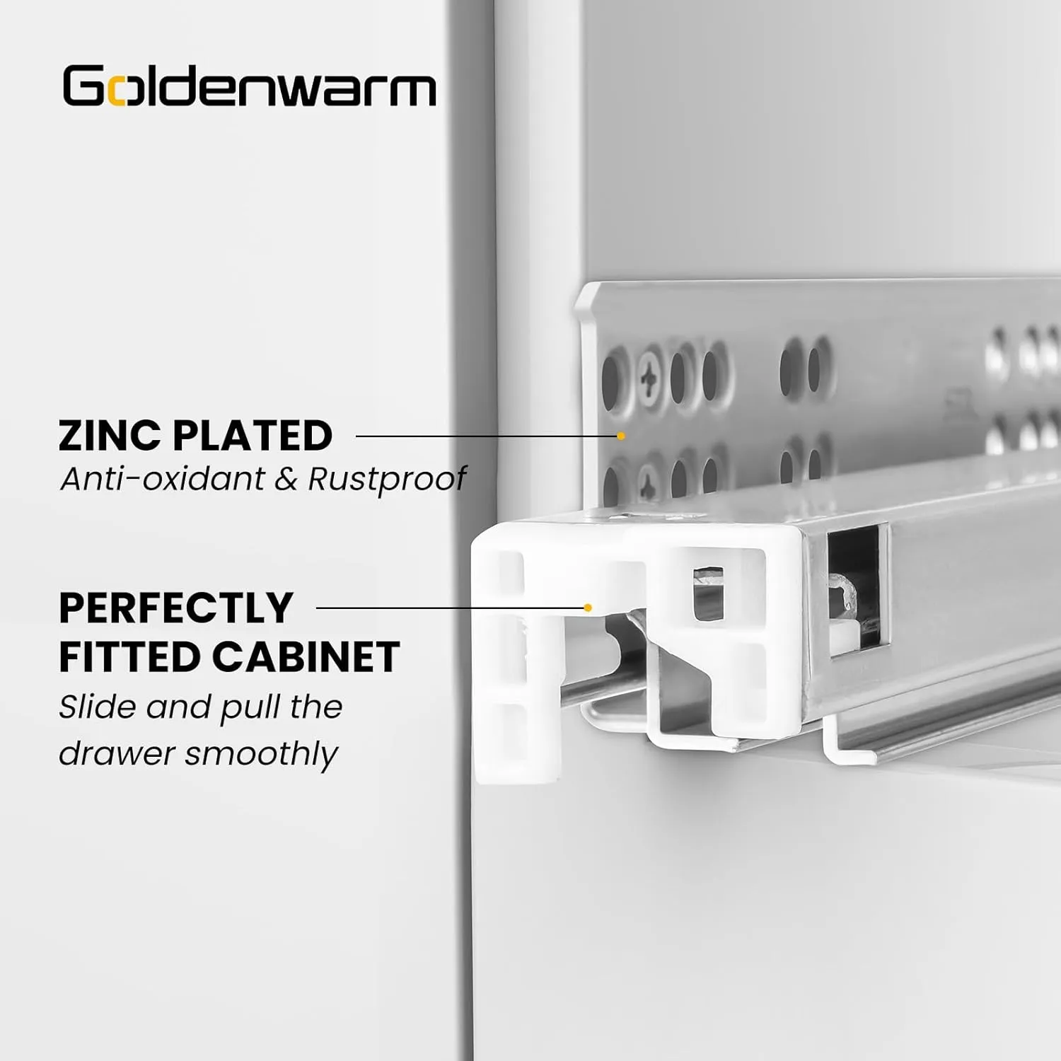 goldenwarm 1 Pair Undermount Soft Close Drawer Slides 21 Inch, Hidden Bottom Mount Full Extension Drawer Rails with Bracket & 3D Adjustable Locking Device, Heavy Duty 100 LB Capacity