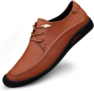 GSLMOLN Men's Fashion Loafer Leather Casual Breathable Formal Dress Shoes