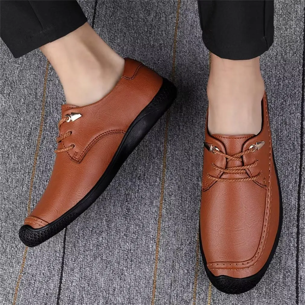 GSLMOLN Men's Fashion Loafer Leather Casual Breathable Formal Dress Shoes