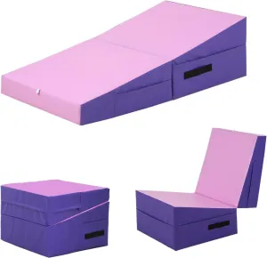 Gymnastics Tumbling Mat with Handle Non-Slip Cheese Wedge Mat Ideal for Yoga, Pilates,Martial Arts Suitable for Gym,Fitness Studio,Home Use