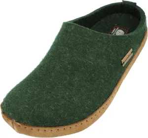 HAFLINGER Unisex Emils Wool Felt Slide Slipper, Spruce, 6-6.5 US Women