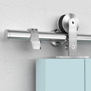HAHAEMAIL 6FT Top Mount Stainless Steel Sliding Barn Door Hardware Track Kit, Heavy Duty, Anti-Rust, Slide Smoothly Quietly Easy Install 6FT Track Kit for 30"~36" Wide Single Door