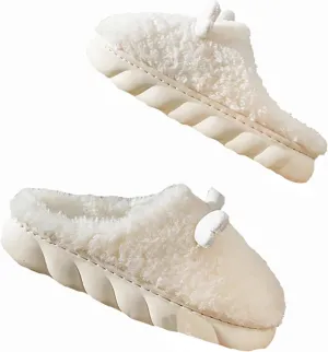 HANDKEI Women's Slippers Cute Rabbit Winter Anti slip Home Slippers Warm Plush Non slip Indoor and Outdoor Shoes