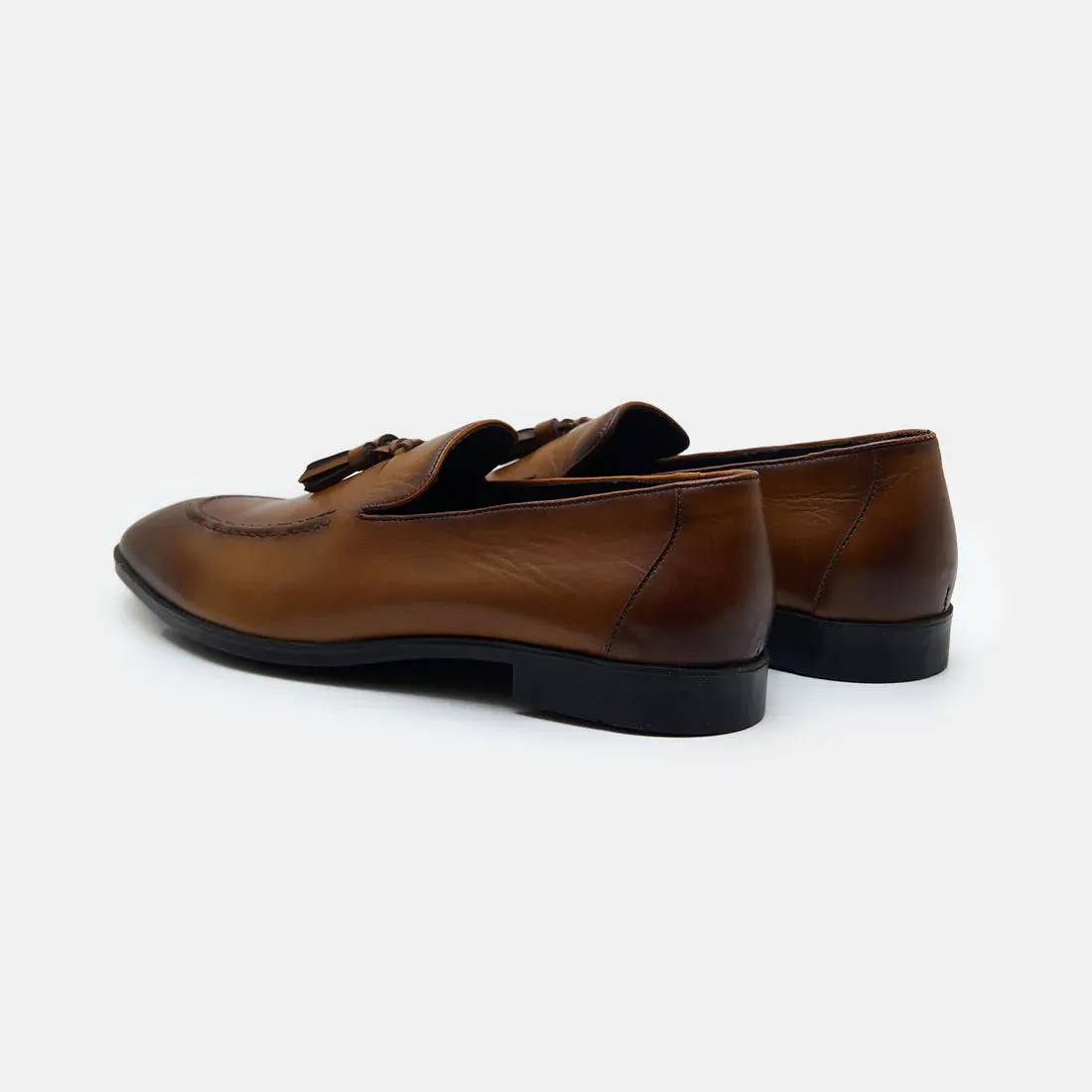 Handmade Men brown leather Tassels moccasins, brown leather moccasins shoes