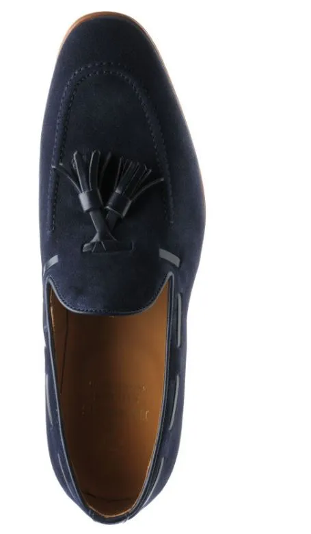 Handmade Mens blue suede moccasins shoes, Men blue suede Tassels loafer