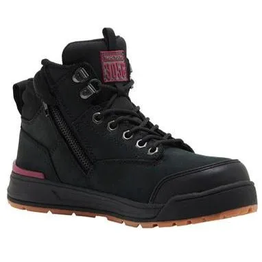 HARD YAKKA Womens 3056 Zip Safety Boot - Black (Y60245)