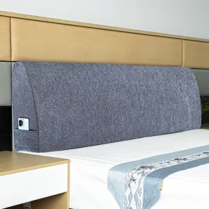 Headboard Wedge Pillow，King Headboard Pillow，Reading Pillow for Bed，backrest Pillows for Sitting in Bed,Perfect for Sitting, Reading or Working, with Removable Cover, Dark Blue