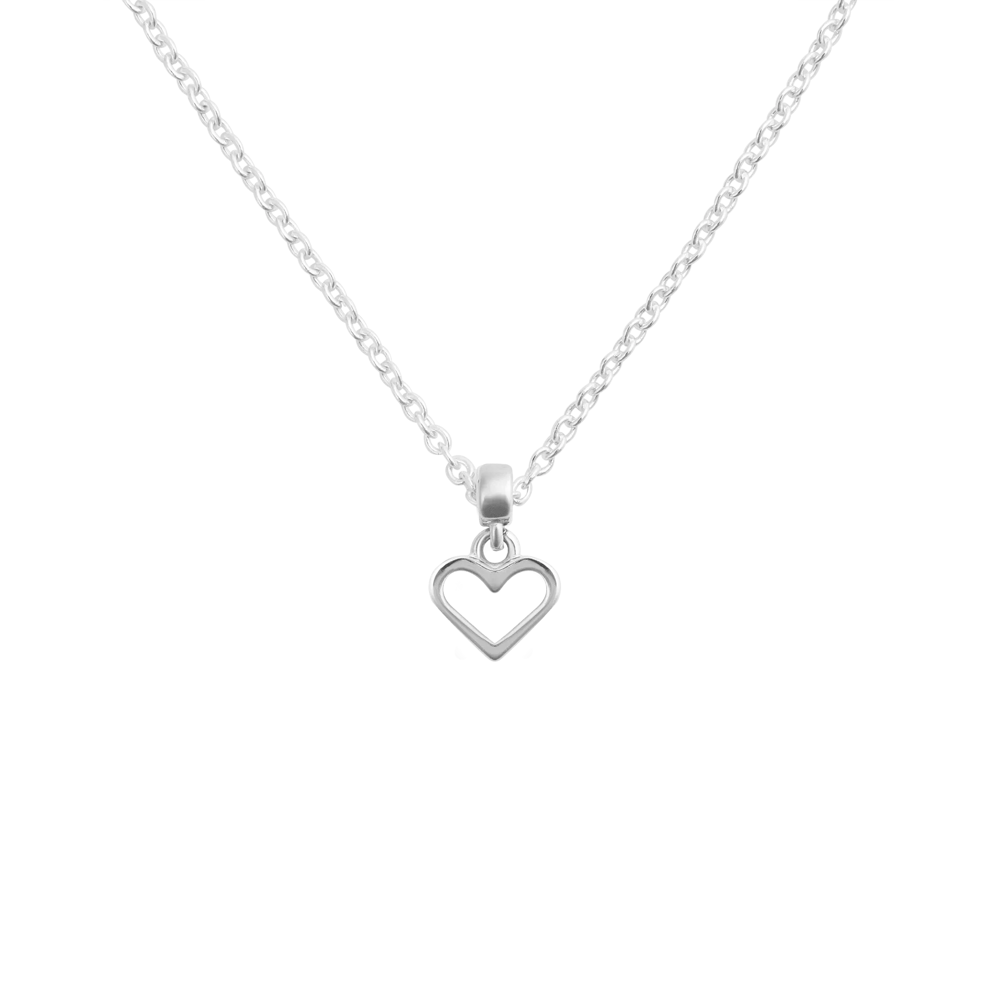 Heart Contour Charm S925 Sterling Silver