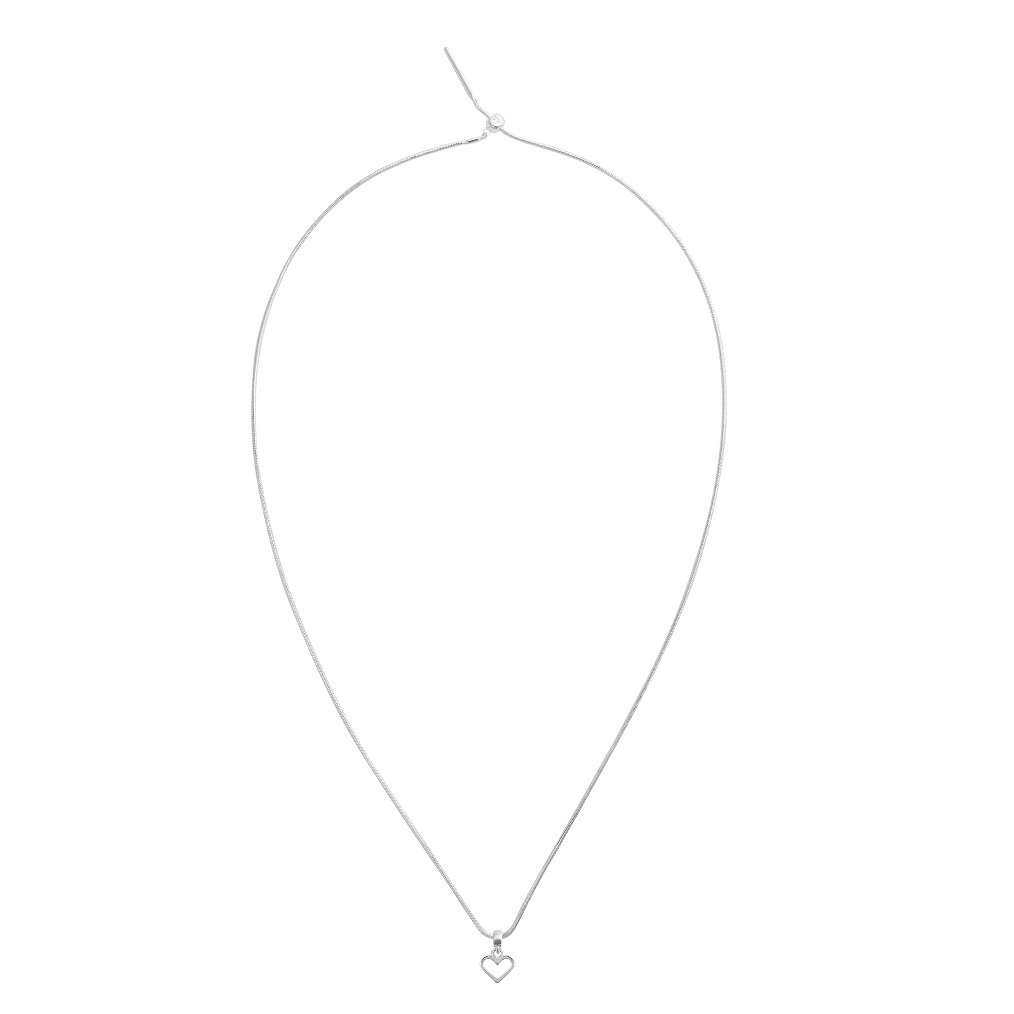 Heart Contour Charm S925 Sterling Silver
